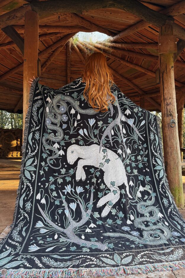 imbolc soft woven tapestry blanket limited edition