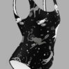 cosmic drifters intersectional witches print one piece swimsuit side