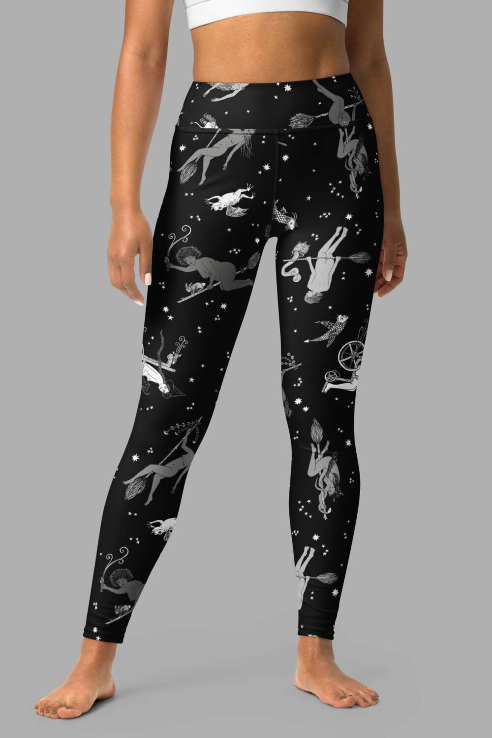 cosmic drifters intersectional witches print one piece yoga leggings