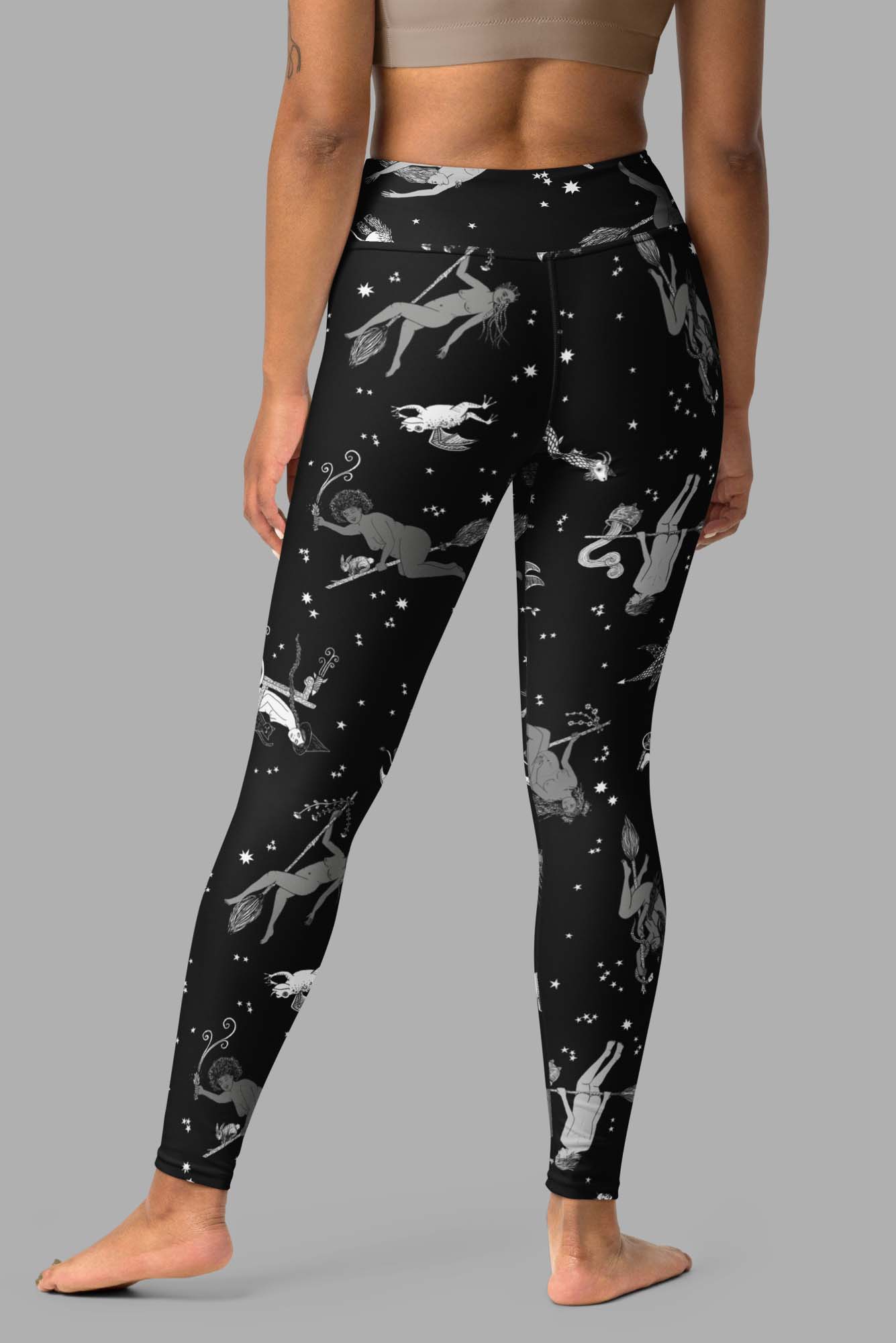 cosmic drifters intersectional witches print one piece yoga leggings back
