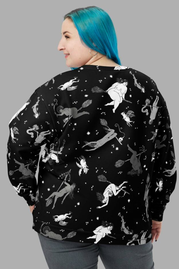 cosmic drifters intersectional witches print sweater back2