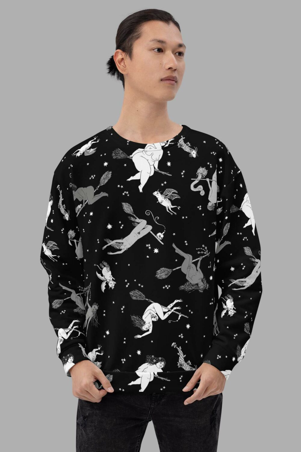 cosmic drifters intersectional witches print sweater front