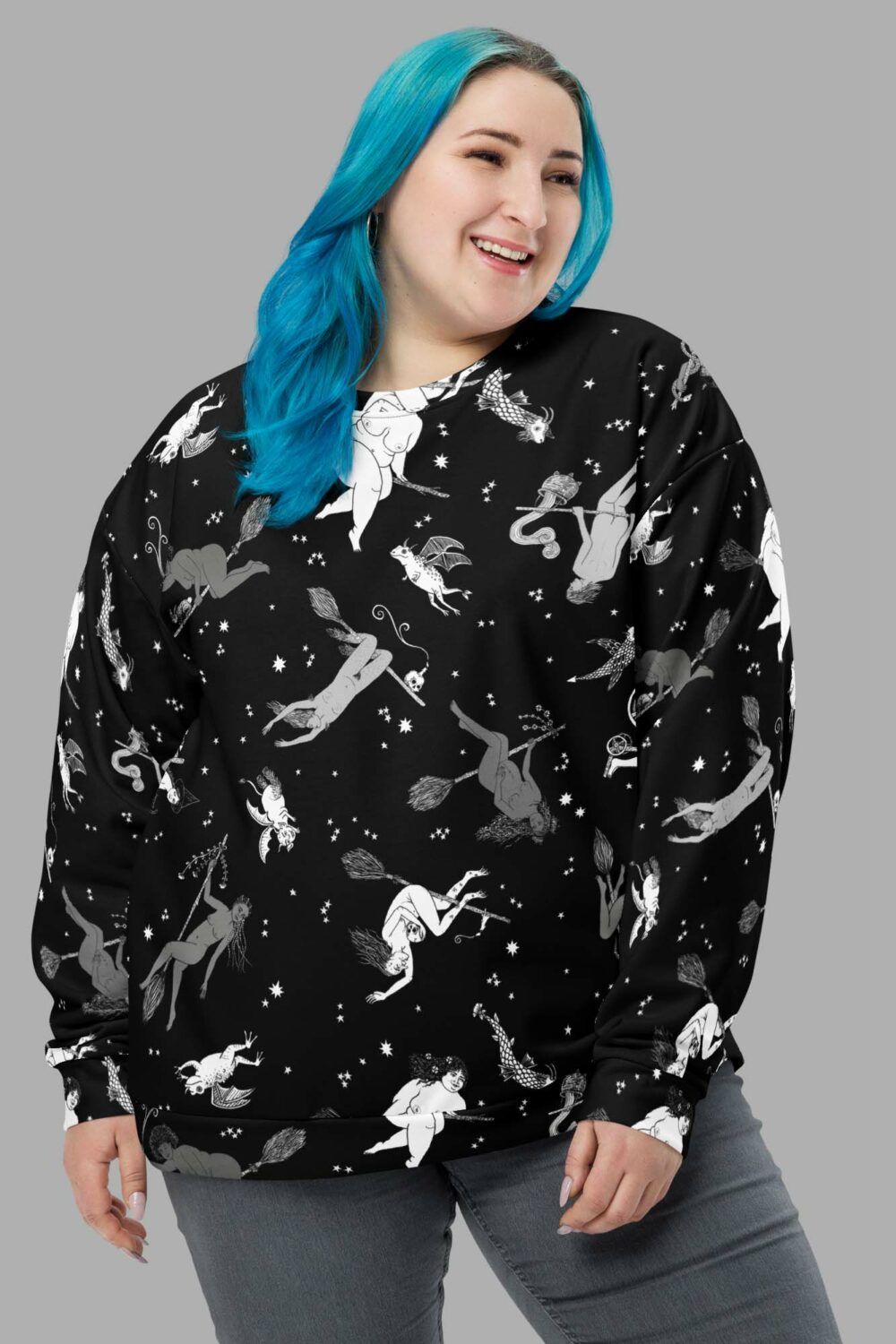cosmic drifters intersectional witches print sweater front2
