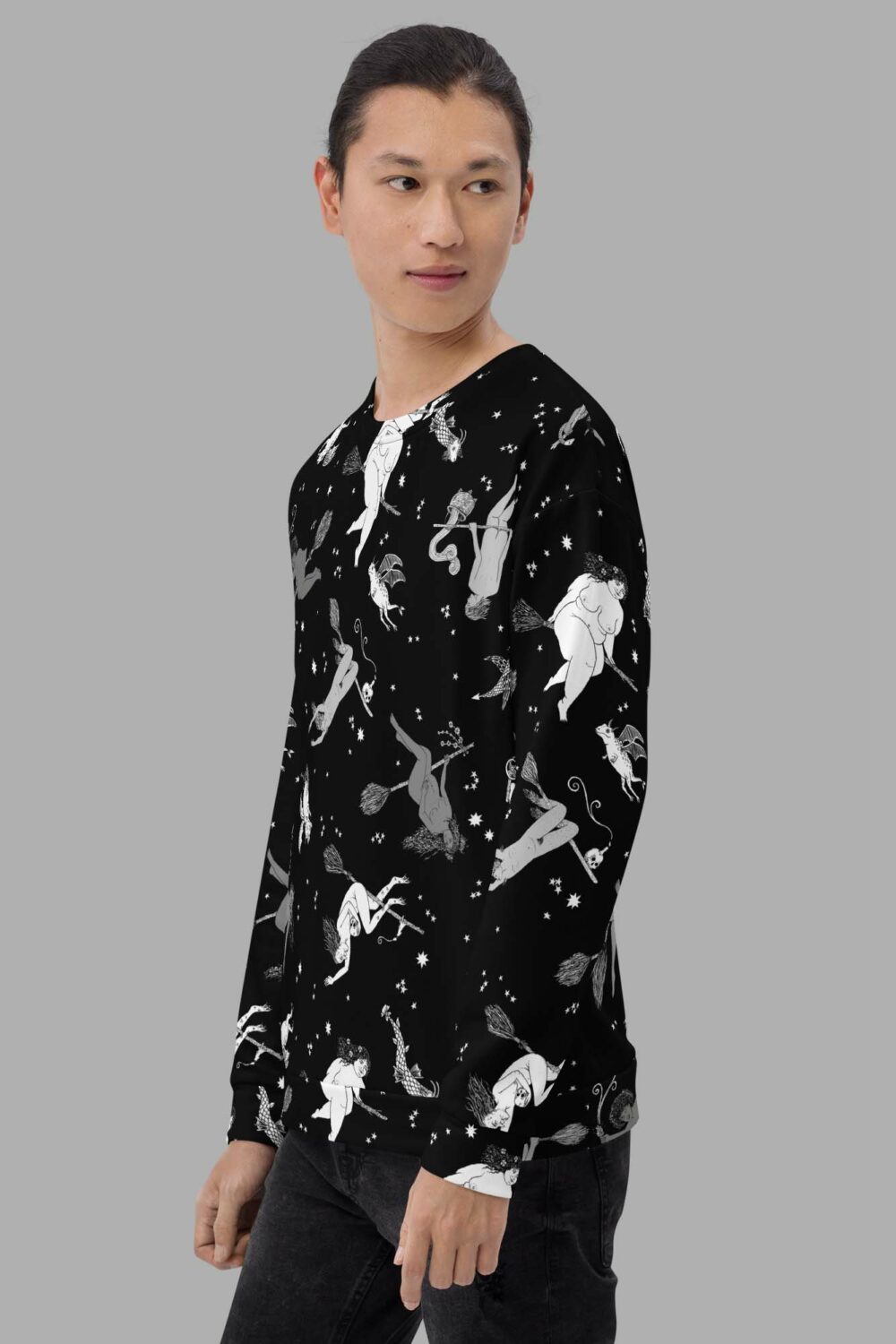 cosmic drifters intersectional witches print sweater side