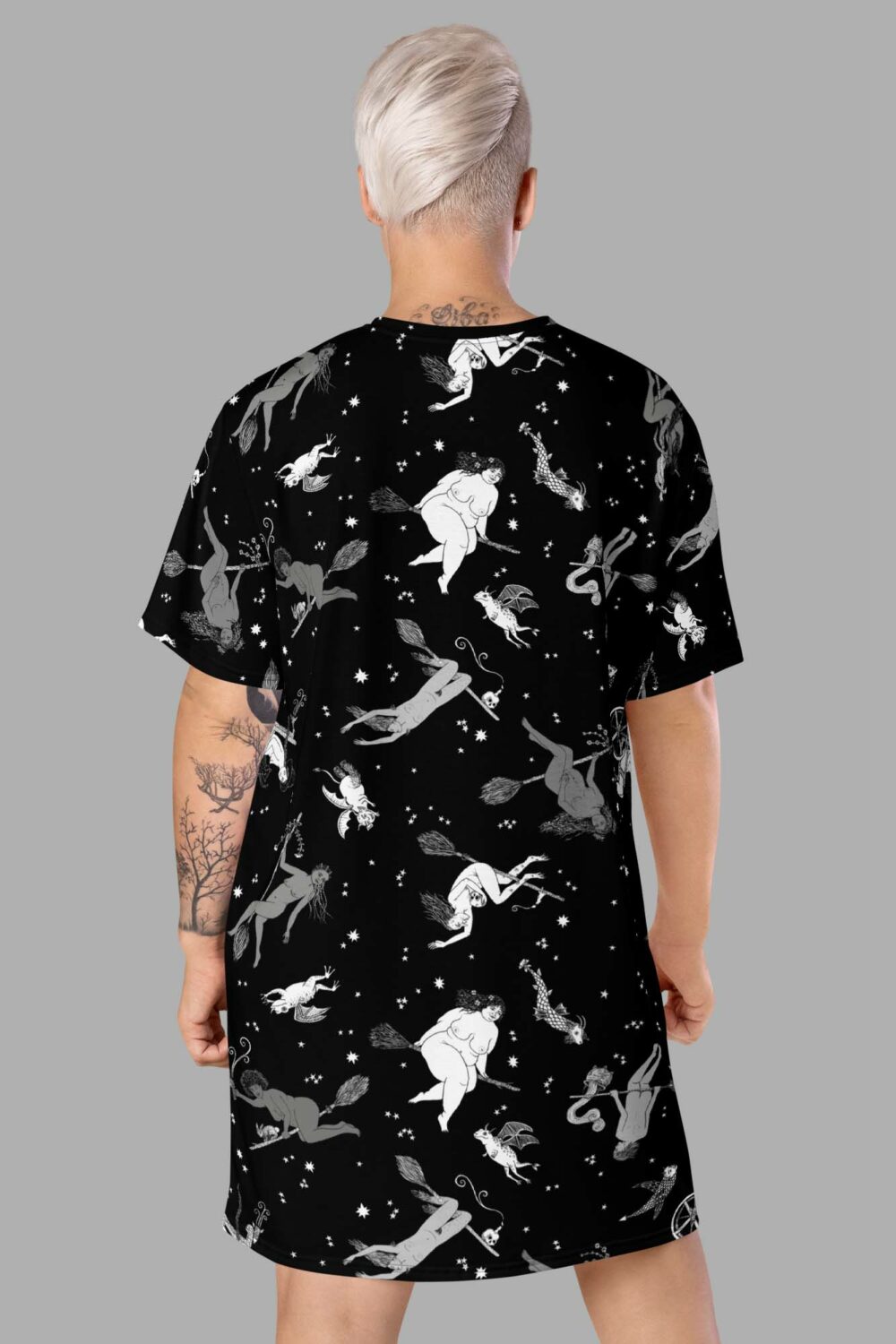 cosmic drifters intersectional witches print t shirt dress back2