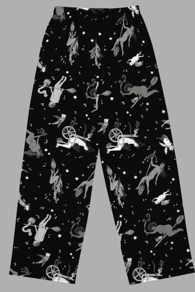 cosmic drifters intersectional witches print wide leg lounge pants back2