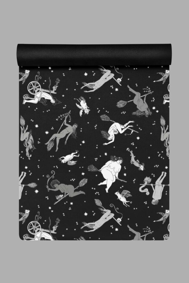 cosmic drifters intersectional witches print yoga mat