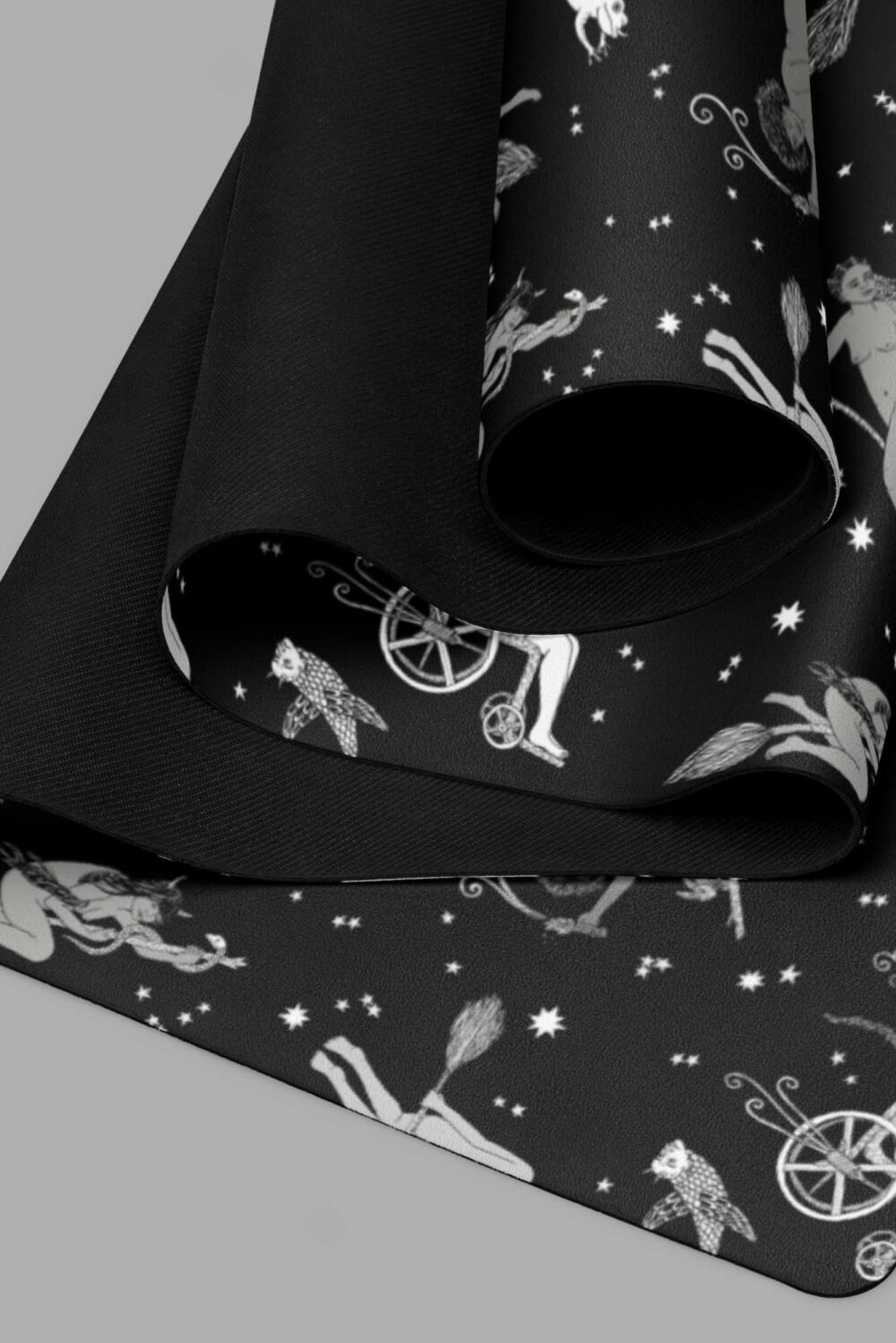 cosmic drifters intersectional witches print yoga mat close
