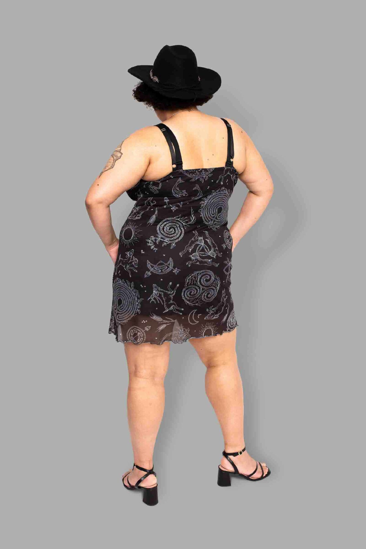 cosmic drifters lammas print mesh dress back2