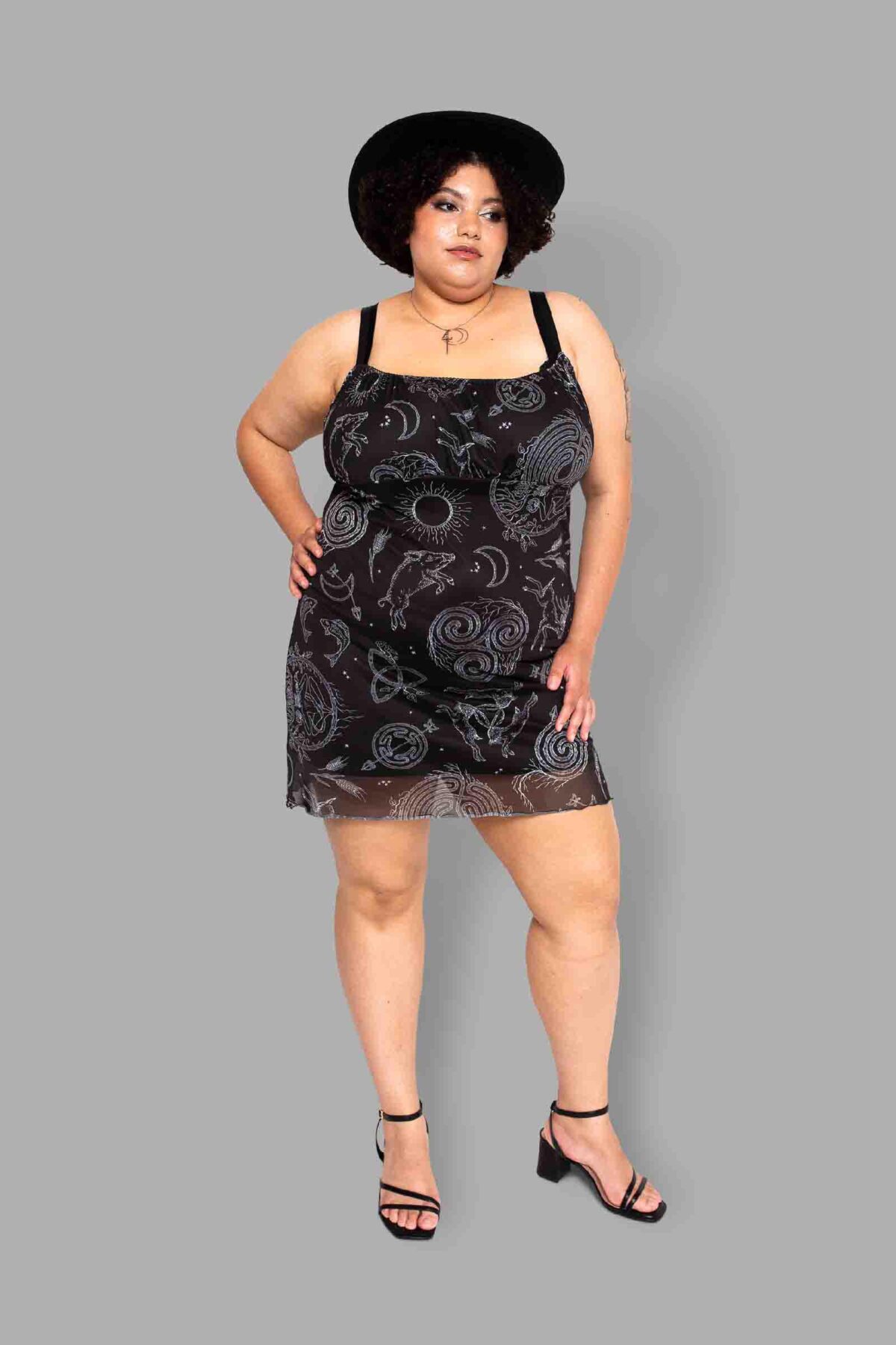 cosmic drifters lammas print mesh dress front2