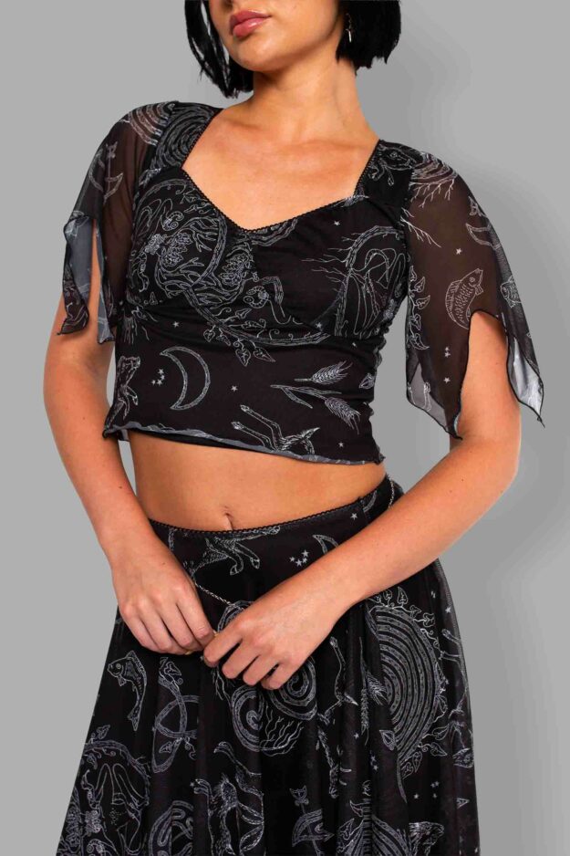 cosmic drifters lammas print mesh top close2