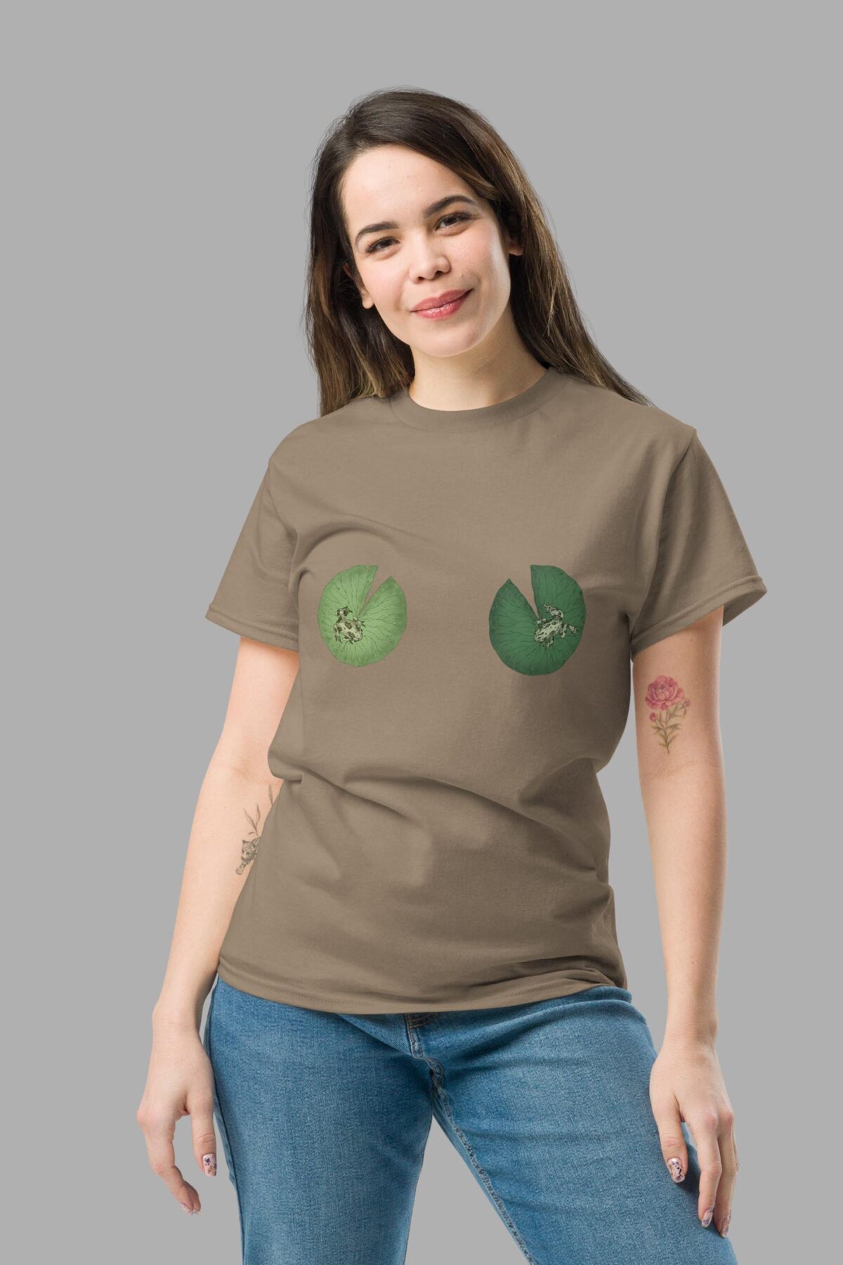 cosmic drifters lily pad tiddies print classic tee front