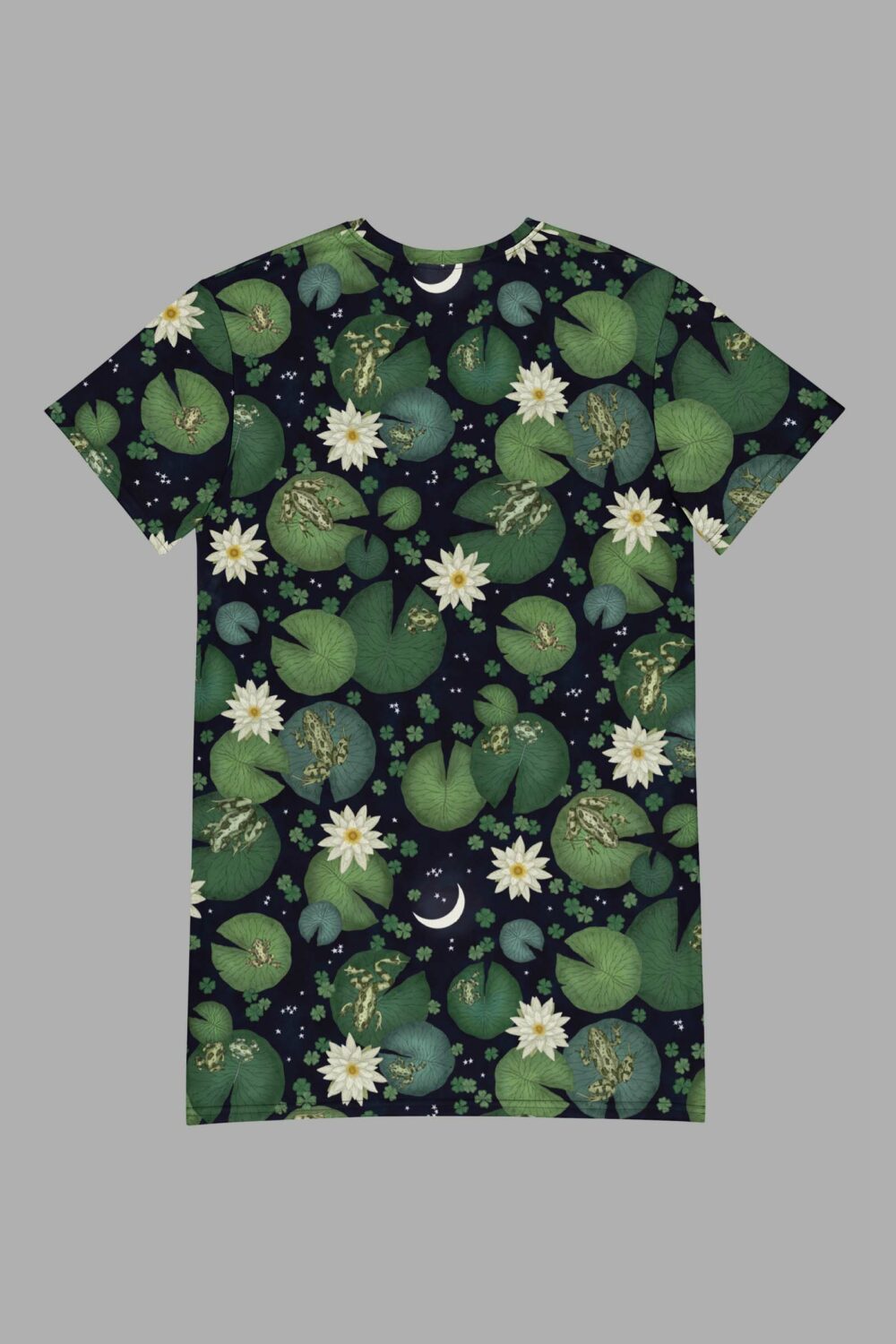 cosmic drifters lily pond print all over print t shirt dress back