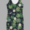 cosmic drifters lily pond print bodycon dress front2