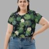 cosmic drifters lily pond print crop tee front