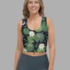 cosmic drifters lily pond print crop top front