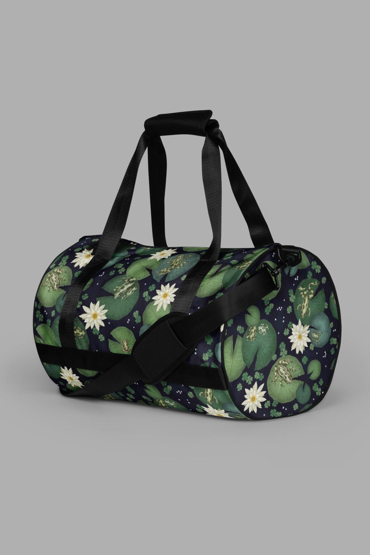 cosmic drifters lily pond print gym bag end