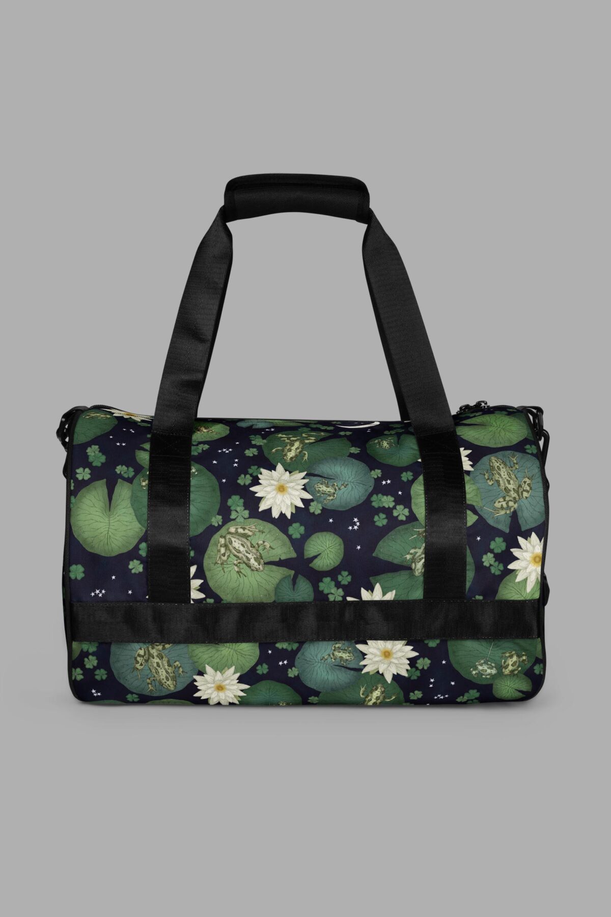 cosmic drifters lily pond print gym bag side