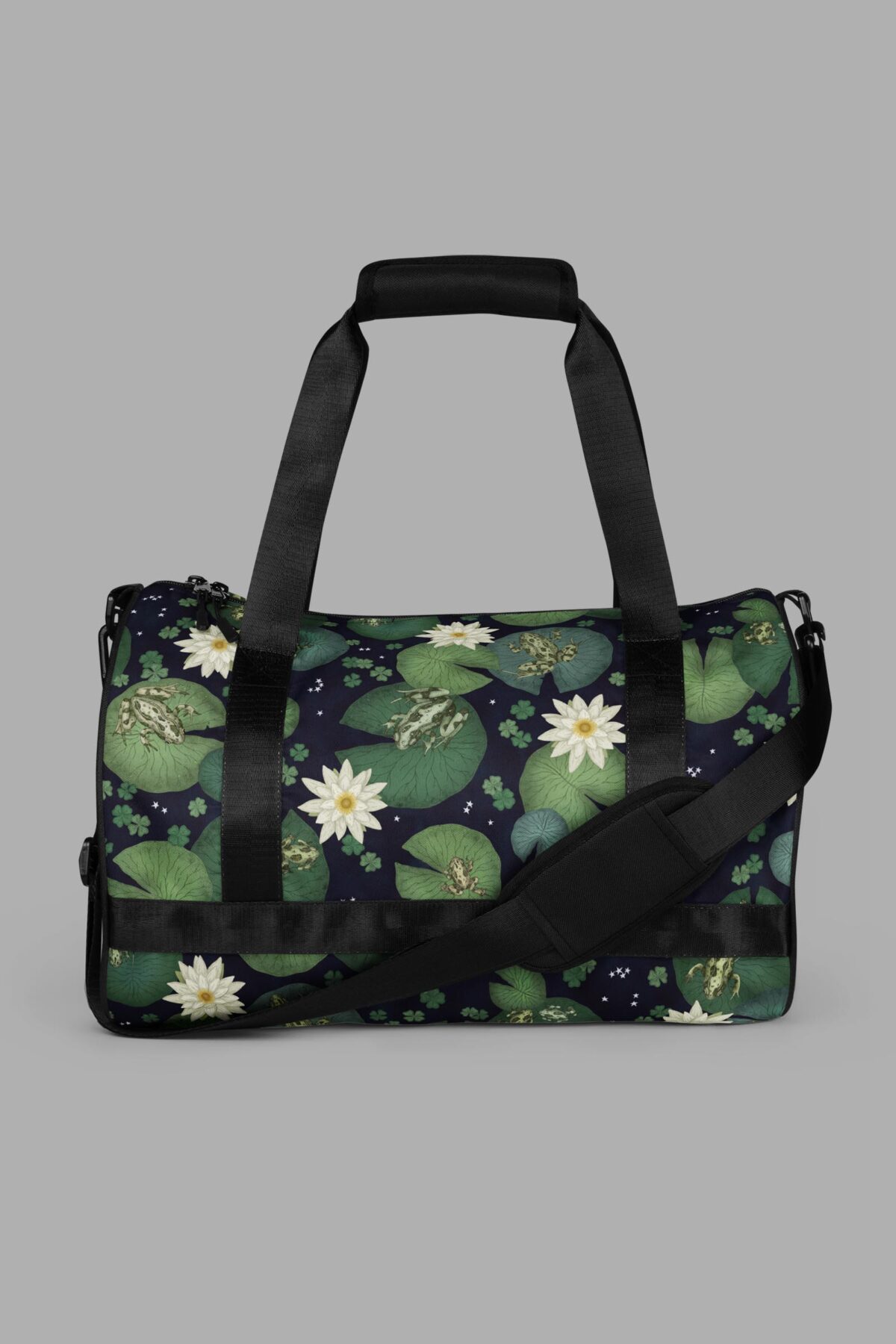 cosmic drifters lily pond print gym bag side2