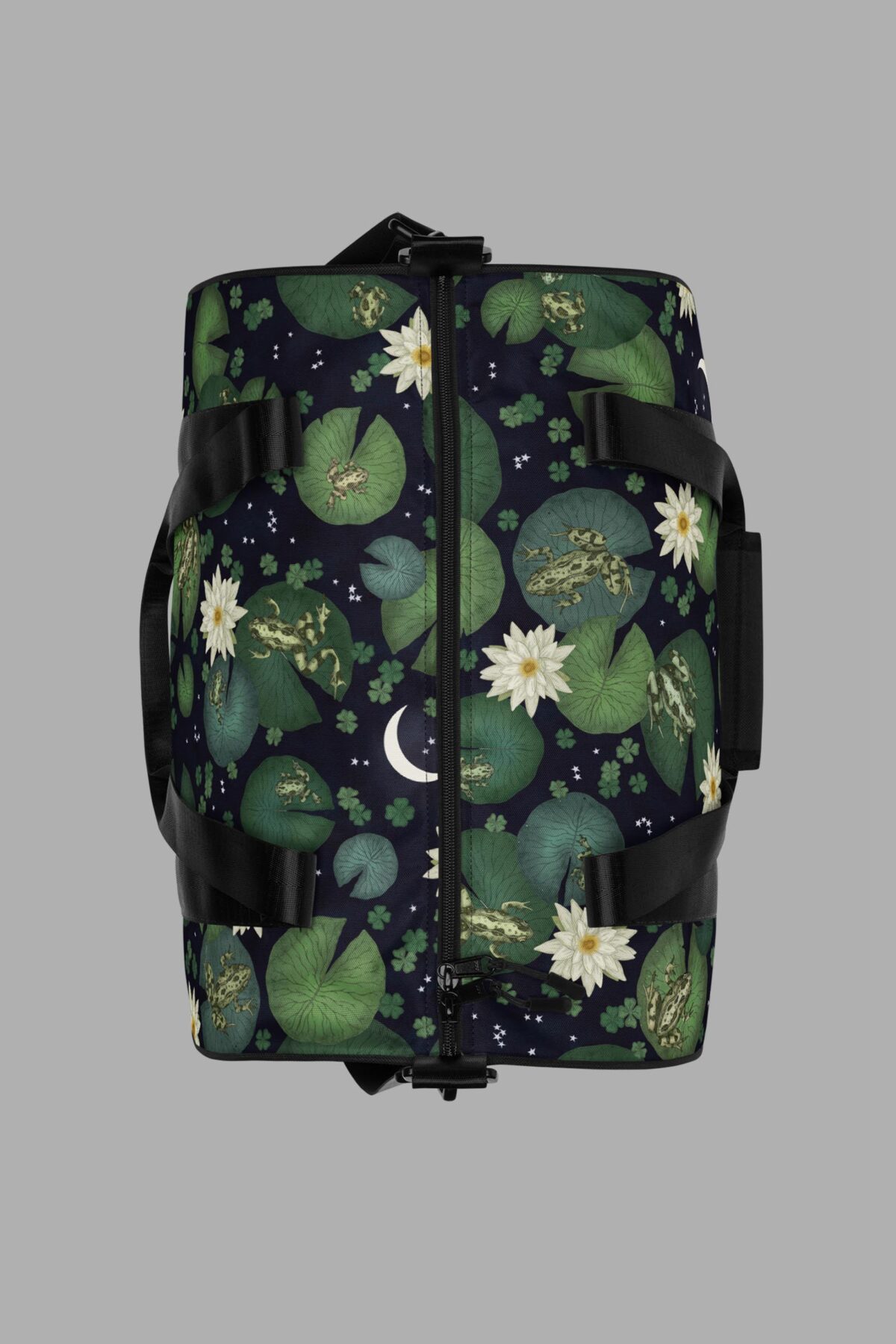 cosmic drifters lily pond print gym bag top