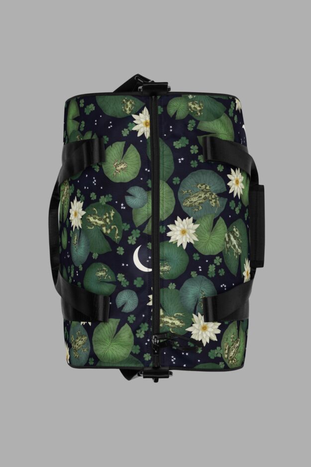 cosmic drifters lily pond print gym bag top
