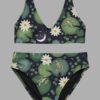 cosmic drifters lily pond print high waist bikini front3