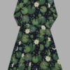 cosmic drifters lily pond print long sleeve midi dress back2