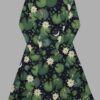 cosmic drifters lily pond print long sleeve midi dress front2