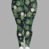 cosmic drifters lily pond print plus size leggings front