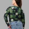 cosmic drifters lily pond print recycled long sleeve crop top back