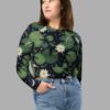 cosmic drifters lily pond print recycled long sleeve crop top front