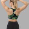 cosmic drifters lily pond print recycled longline sports bra back