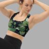 cosmic drifters lily pond print recycled longline sports bra side