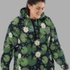 cosmic drifters lily pond print recycled unisex hoodie front