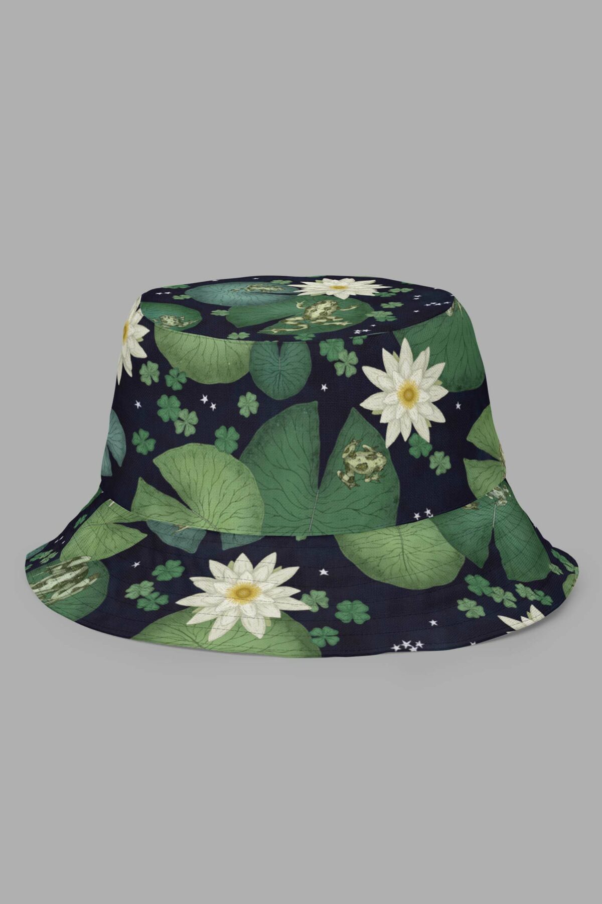 cosmic drifters lily pond print reversible bucket hat