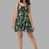 cosmic drifters lily pond print skater dress front2