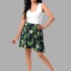 cosmic drifters lily pond print skater skirt front