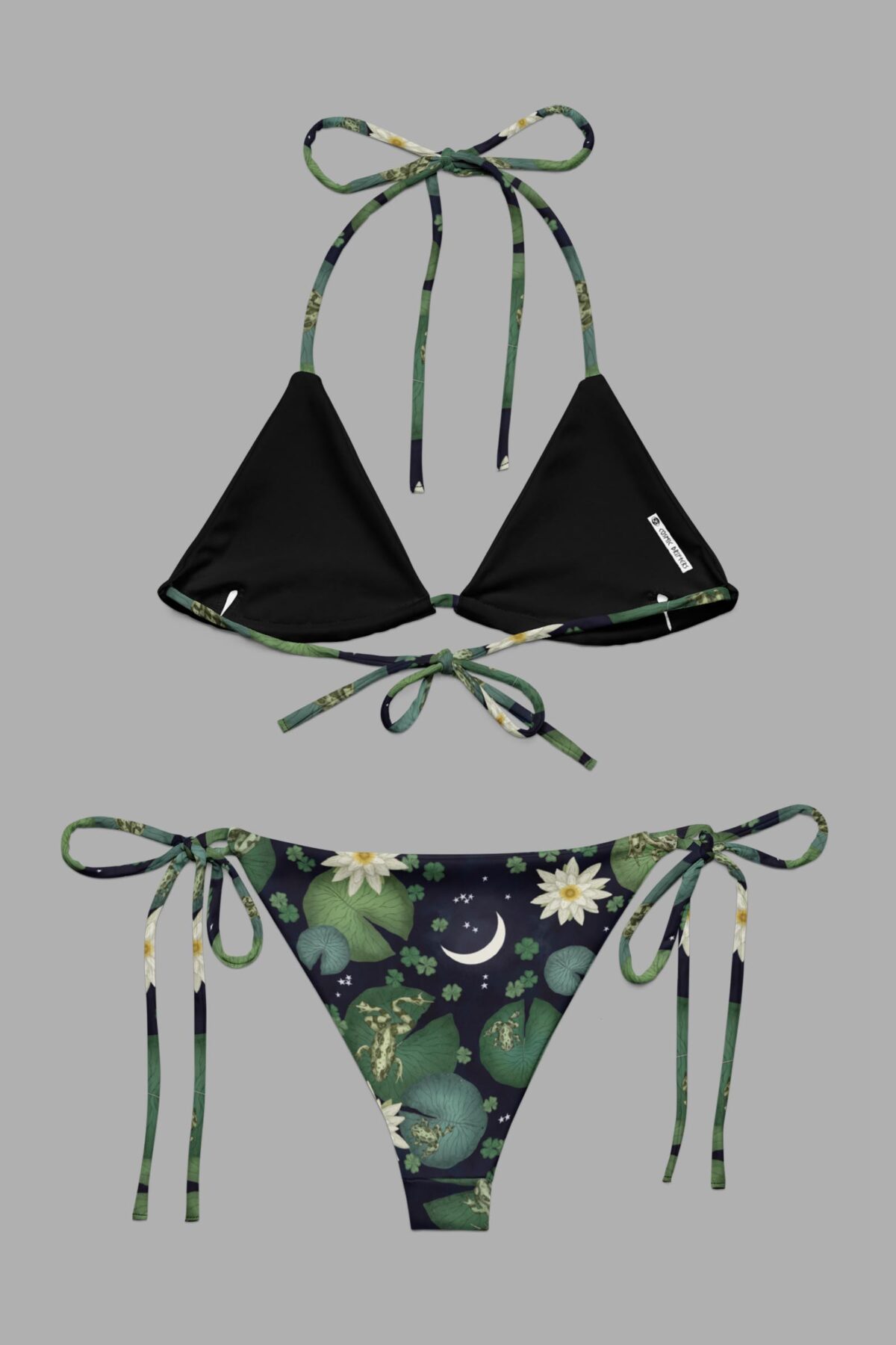 cosmic drifters lily pond print triangle bikini back2