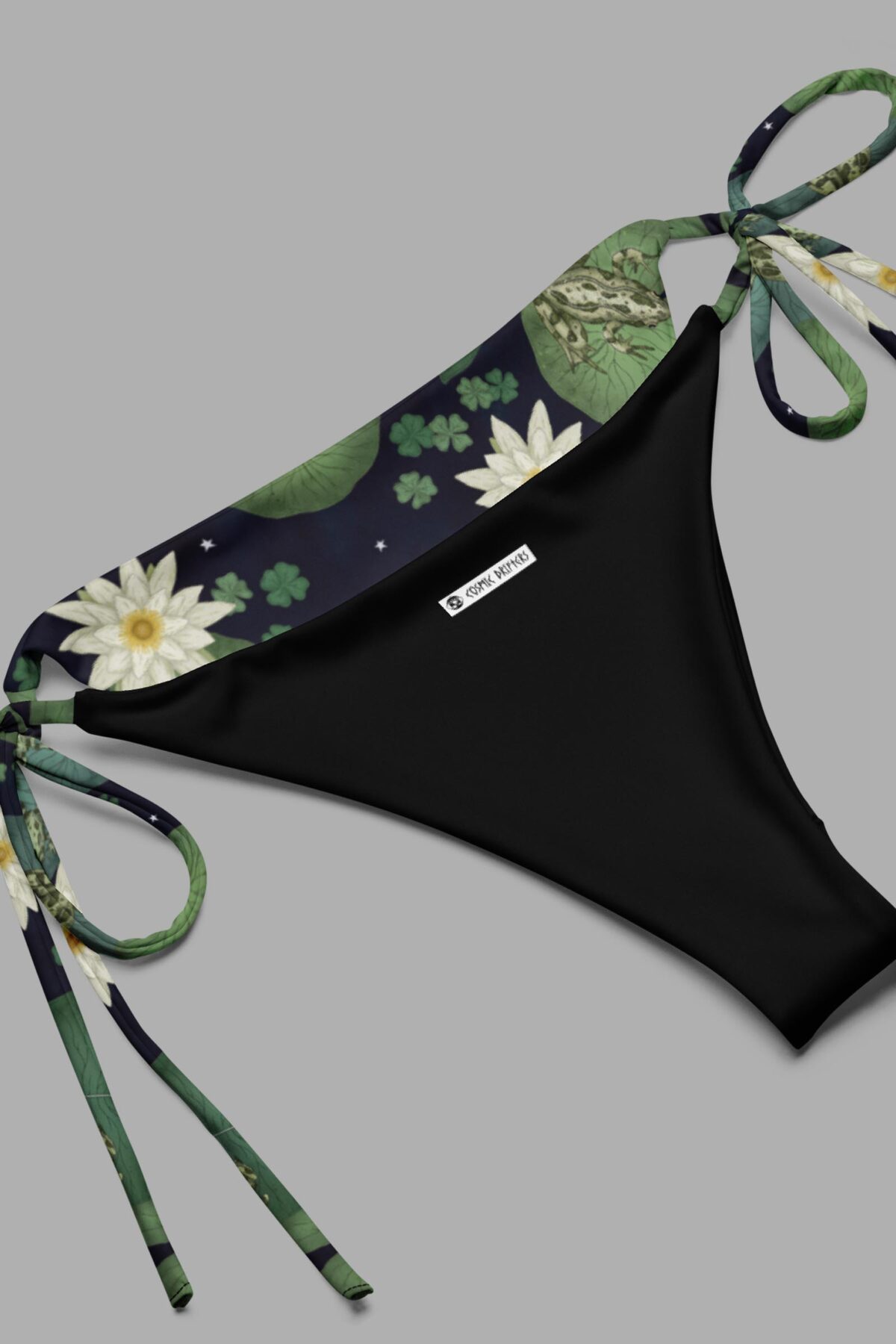 cosmic drifters lily pond print triangle bikini lining2