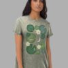 cosmic drifters lily pond unisex denim t shirt front 2