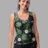 cosmic drifters liy pond print womens tank top front