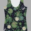 cosmic drifters liy pond print womens tank top front 2