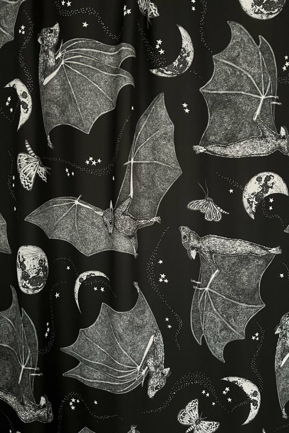 cosmic drifters moon dance fabric print