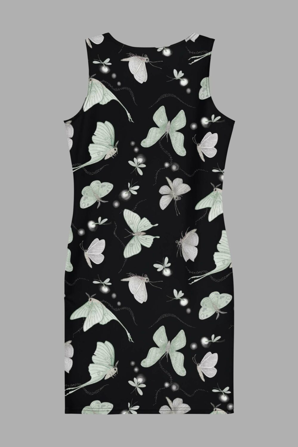 cosmic drifters moonflight print bodycon dress back 2