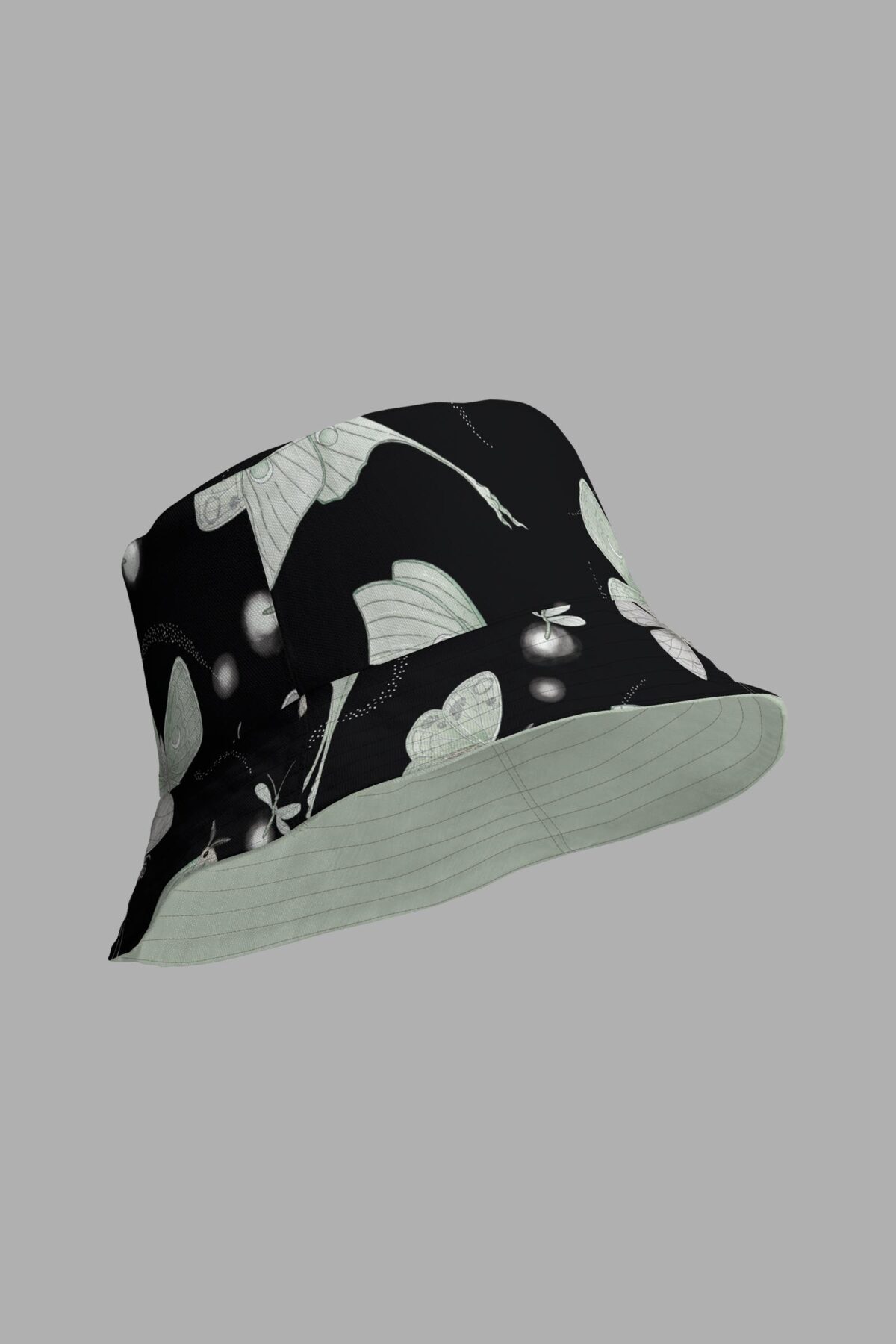 moonflight print reversible bucket hat