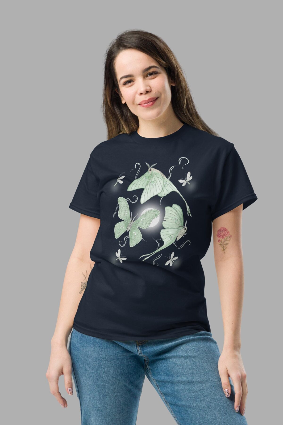 cosmic drifters moonflight print classic tee front