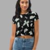 cosmic drifters moonflight print crop tee front