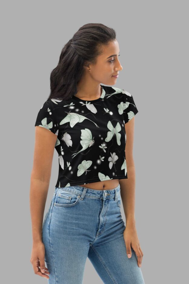 cosmic drifters moonflight print crop tee side 2