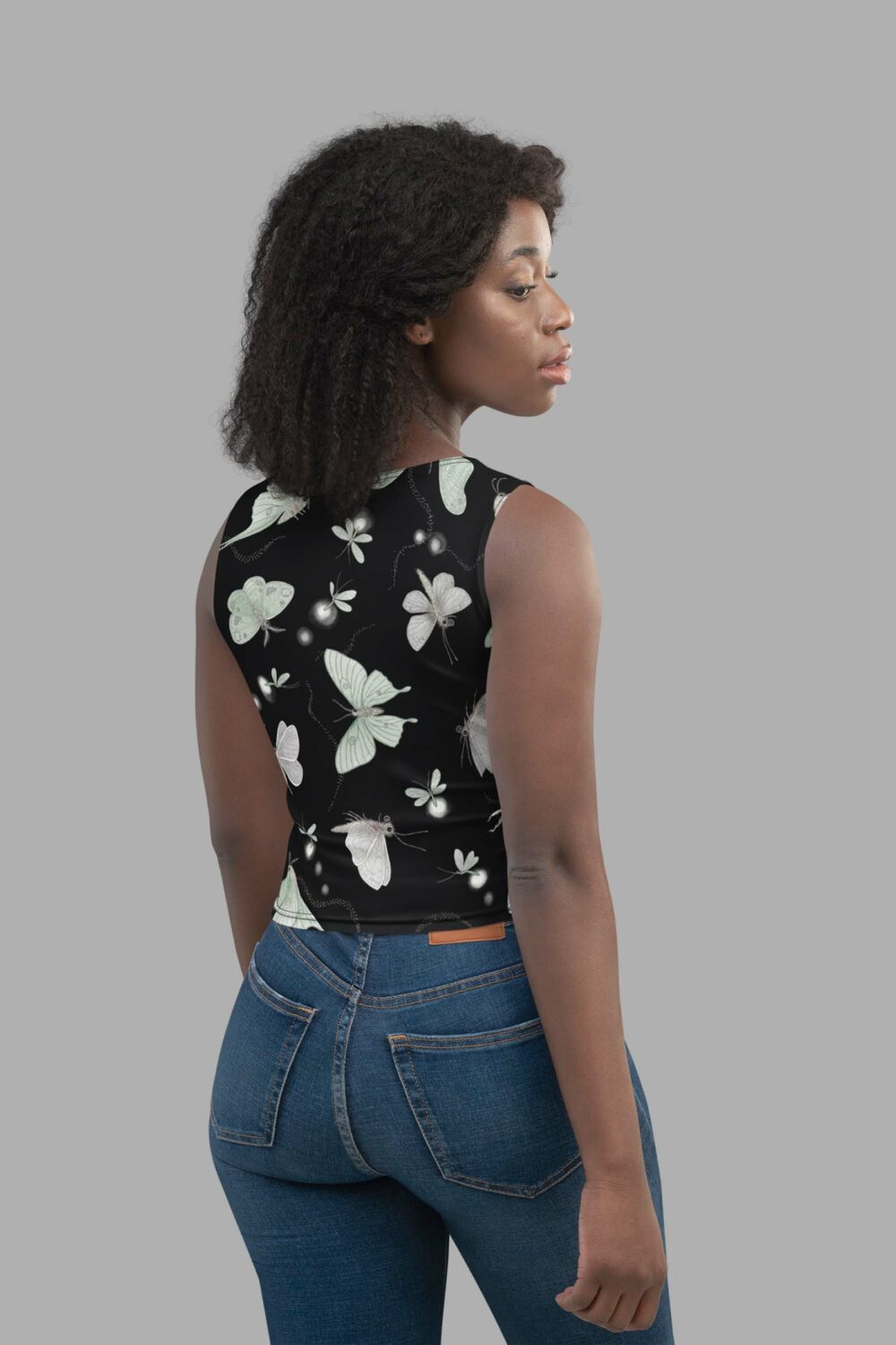 cosmic drifters moonflight print crop top back