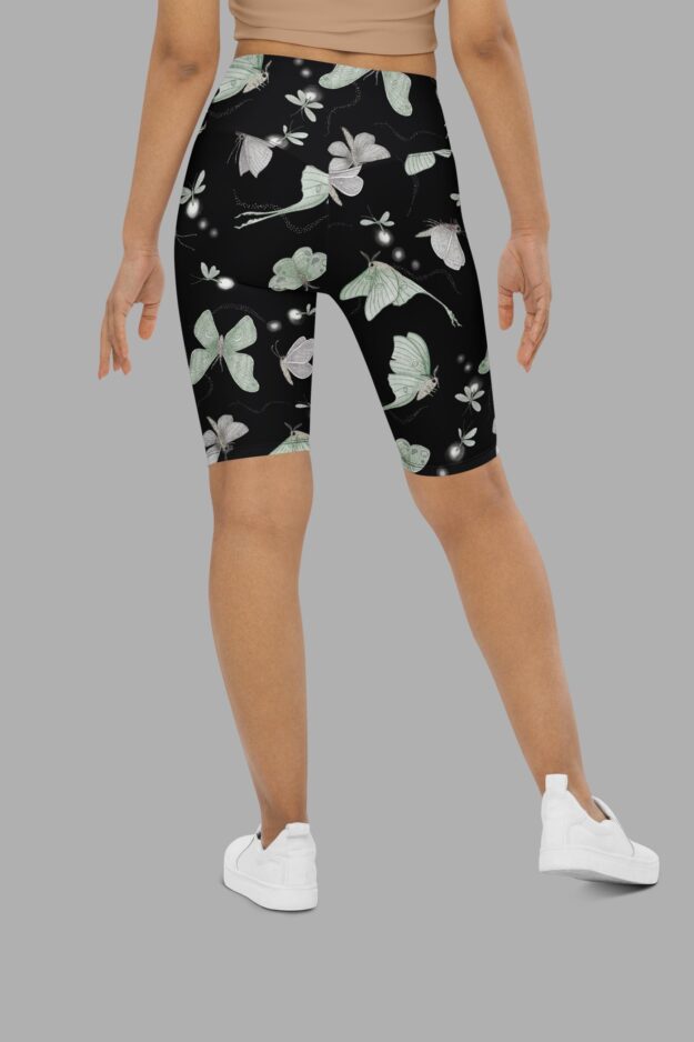cosmic drifters moonflight print cycling shorts back